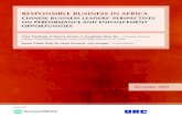 RESPONSIBLE BUSINESS IN AFRICA - IISD · RESPONSIBLE BUSINESS IN AFRICA CHINESE BUSINESS LEADERSÕ PERSPECTIVES ON PERFORMANCE AND ENHANCEMENT OPPORTUNITIES AUTHORS Chen Xiaohong,