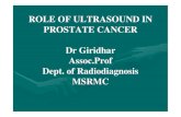 ROLE OF ULTRASOUND IN PROSTATE CANCER Dr Giridhar …aroi.org/aroi-cms/uploads/media/1583578575Dr.Giridhar.pdfDr Giridhar Assoc.Prof Dept. of Radiodiagnosis MSRMC. TransRectal UltraSound
