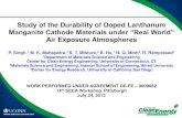Study of the Durability of Doped Lanthanum...Study of the Durability of Doped Lanthanum Manganite Cathode Materials under “Real World” Air Exposure Atmospheres P. Singh,1 3M. K.
