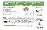 Weekly News 12-17-18PDF · Weekly News from Room 1 December 17th - 21st Mason, Elsie, and Raviyn lost teeth this week! Happy Holidays to your family! Have a happy and safe winter