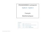 Cycle 3 Français Mathématiques - Adaptation Scolaire et ...ash14.discip.ac-caen.fr/IMG/pdf/programmes... · Cycle 2 – Cycle 3 Français Mathématiques Circonscription ASH 14 ...