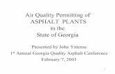 Air Quality Permitting of ASPHALT PLANTS in the State of ... · source permit, a synthetic minor (SM) permit, or a permit-by-rule (PBR). 6 Procedures for Obtaining a state Air Quality