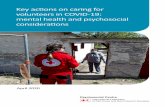 Key actions on caring for volunteers in COVID-19: mental ......3 KE ACTIONS ON CARING FOR VOLNTEERS DRING THE COVID s19 PANDEMIC: MENTAL HEALTH AND PSzCHOSOCIAL CONSIDERATIONS •