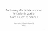 US EPA - Preliminary effects determination for Kirtland's ... · Preliminary effects determination for Kirtland's warbler based on uses of diazinon Nancy Golden, FWS and Kris Garber,