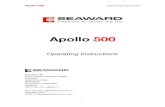 Apollo 500 Manual rev 1 - Seaward€¦ · Do not connect the Apollo 500 to electric circuits with nominal voltage greater than CAT II 300 V AC/DC. The Apollo 500 and all associated