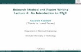 Research Method and Report Writing Lecture 4: An Introduction to …ele.aut.ac.ir/~abdollahi/Lec_4_RD.pdf · 2014. 4. 28. · Bibliography and Citation:Style I To cite the references