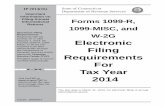 IP 2014(16) State of Connecticut Department of Revenue ...markalli/files/ip2014-16.pdf · Forms 1099-R, 1099-MISC, and W-2G Electronic Filing Requirements For Tax Year 2014 The due