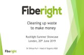 Cleaning up waste to make money - Rushlight Events · 2019. 6. 27. · Cleaning up waste to make money Rushlight Summer Showcase London, 20th June 2019 Dr Dhivya Puri – Head of