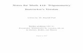 Notes for Math 112: Trigonometry Instructor’s Versionmath.oit.edu/~paulr/Texts/inotes_M112.pdf · 2017. 1. 5. · Notes for Math 112: Trigonometry Instructor’s Version written