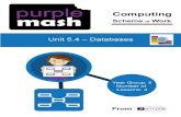 Purple Mash Computing Scheme of Work Unit 5.4 Databases ......On Purple Mash the database tool we will be using is 2Investigate. 3. Recap the learning from previous years: children