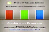 Conference Program - NYSAFLT · Three-hour Pre-conference Workshop Friday 17 Session A Friday 20 Keyword Listing 23 Workshop ... language educators and administrators from elementary