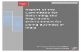 Report of the Committee for Reforming the Regulatory ......Report of the Committee for Reforming the Regulatory Environment for Doing Business in India September, 2013 Ministry of