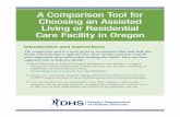 A Comparison Tool for Choosing an Assisted Living or ...A Comparison Tool for Choosing an Assisted Living or Residential Care Facility in Oregon Introduction and instructions The comparison
