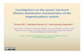 Investigations on the power-law burst lifetime distribution … · 2020. 4. 24. · Investigations on the power-law burst lifetime distribution characteristics of the magnetospheric