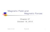 New Magnetic Field and Magnetic ForcesMagnetic Forcespeople.physics.tamu.edu/webb/208_RCW/lectures/lecf12/208... · 2012. 10. 18. · Magnetic Field and Magnetic ForcesMagnetic Forces
