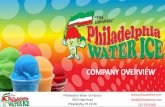 COMPANY OVERVIEW - philawaterice.com...Philadelphia Water Ice Factory  8354 State Road Philadelphia, PA 19136 215-533-0400 info@philawaterice.com COMPANY OVERVIEW