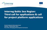 Interreg Baltic Sea Region: Third call for applications ...for a more innovative, better accessible and sustainable Baltic ... cooperation projects in the area. Programme funds 3 ...