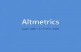 Altmetrics - Editor Resources · Altmetrics in a nutshell •Research gets viewed and used in lots of different contexts •Altmetrics try to capture all that activity and make it