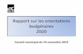 Rapport sur les orientations budgétaires 2020 · 2019. 12. 6. · transmission du DOB ... L’exe i e2020 sera marqué par un gel de la situation 2019 et se caractérisera par :