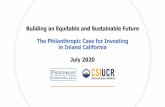 Building an Equitable and Sustainable Future The Philanthropic … · 2020. 7. 3. · community organizations often providing essential services •These groups also more “grassroots,”