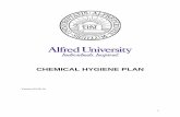 Alfred University Chemical Hygiene Plan...ALFRED UNIVERSITY CHEMICAL HYGIENE PLAN PART I Scope, Application and Compliance 1.1 SCOPE The OSHA Lab Standard , 29 CFR 1910.1450, “Occupational