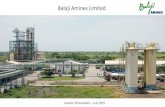 Balaji Amines Limited...This Presentation has been prepared by the Company based on information and data which the Company considers reliable, but the Company makes no representation