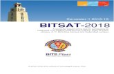 Semester-1 2018-19 BITSAT-2018 · 2019. 11. 26. · Integrated First Degree programmes of BITS, Pilani, at Pilani campus, Goa campus, and Hyderabad Campus for the academic year 2018-19