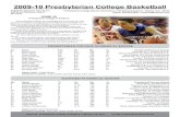 2009-10 Presbyterian College BasketballGame 30 • Presbyterian College at Radford • February 25, 2010 PC Men’s Basketball Game Notes PRESEASON PREDICTIONS Big South Preseason