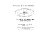 TOWN OF GARNERapps.garnernc.gov/TownCouncil/10-18-2016.pdf · 2016. 10. 18. · Town of Garner . Town Council Agenda . October 18, 2016 . Dinner will be served for town officials
