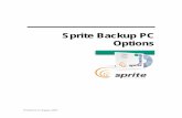 New Sprite Backup PC Options · 2011. 12. 1. · Using the PC Options Screen 5 Choosing 'Compress Backup' will cause new backup files to be compressed. This means the backup file