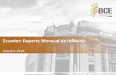 Ecuador: REPORTE Mensual de Inflación Abril 2016 · La inflación acumulada de octubre de 2016 fue de 1.11%, el menor porcentaje desde 2001. Por divisiones de Por divisiones de consumo,