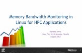 Memory Bandwidth Monitoring in Linux for HPC Applications...Intel ®Xeon processor E5-2600 v4 product family’s built-in Platform Resource Monitoring support Shared resource monitoring: