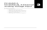 F2-04AD-2, 3 F2-04AD-2L 4-Channel Analog Voltage Input...F2-04AD-2, (L) 4-Ch. Voltage Input 3--4 F2-04AD-2, F2-04AD-2L 4-Channel Analog Voltage Input DL205 Analog Manual 7th Ed. Rev.