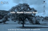 India : Wealth Creation Story...-10%. 0%. 10%. 20%. 30%. 40%. 50%. 0. 10. 20. 30. 40. 50. 60. Bn $ Indian Entities Market Cap. Parent 10 Year CAGR Returns. Indian 10 year CAGR Returns.