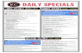 Daily Specials - · PDF file TUNA SALAD CHICKEN SALAD SHRIMP SALAD LUNCH PASTA BOWLS 9.99 Choice of: SPAGHETTI & MEATBALLS or MEAT SAUCE FETTUCCINE ALFREDO SPAGHETTI CARBONARA PENNE