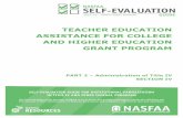 Self-Evaluation Guide 2015-16 Part 2 Section IV TEACH · Page 2 Reference Question Responsible Office Response II. Program Eligibility Federal Register, 6/23/08, pp. 35477 to 35478