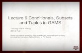Lecture 6 Conditionals, Subsets and Tuples in GAMS · Nested Conditionals • Nested $: statements can involve multiple $ conditions with the following logical syntax – and: two