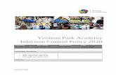 Yeoman Park Academy Infection Control Policy 2020 · activity between different students the apron should be discarded, and the hands washed. Laundry Linen should be removed, and