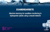 EXAMENSARBETE - Energiforsk · EXAMENSARBETE Machine learning for condition monitoring in hydropower plants using a neural network