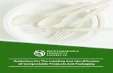 Guidelines For The Labeling And Identification Of ...€¦ · compostable products and packaging are labeled and identified. OBJECTIVE To establish consistent, category-specific identification