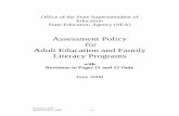Assessment Policy for Adult Education and Family Literacy ......assessment instruments must be submitted in writing and approved by the SEA. The Comprehensive Adult Student Assessment