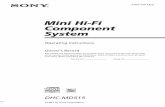 Mini Hi-Fi Component System · Mini Hi-Fi Component System 3-861-229-13(1) ©1997 by Sony Corporation DHC-MD515 Operating Instructions Owner’s Record The model and serial numbers
