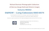 D&RGW – Long Cabooses 0503-0574...Richard Dorman Photographic Collection of Narrow Gauge Railroad Historic Images Volume RD052 D&RGW – Long Cabooses 0503-0574 The photograph thumbnails