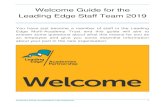 Welcome Guide for the Leading Edge Staff Team 20191) Staff tennis, football, badminton, golf or yoga sessions 2) Staff watersports sessions including gig rowing, sailing, stand up