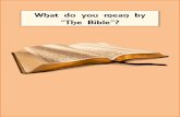 What do you mean by “The Bible”? - jwstudiesThe Jewish Bible—the "Hebrew Bible"---has three sections, the Torah (Law), Nevi'im (Prophets), and Ketuvim (Writings), which gives