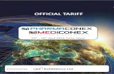 OFFICIAL TARIFF - Pharmaconex · 2020. 8. 22. · 1) Tariff - LCL Sea Freight Shipments ALL CHARGES IN US$ INBOUND FROM ARRIVAL ALEXANDRIA PORT TO DELIVERED STAND AT EIEC LCL –