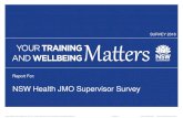 NSW Health JMO Supervisor Survey · RESULTS BY TYPE( SS, VMO, CA, HMO) 36 RESULT BY MEDICAL SPECIALITY 41 PROFILE OF RESPONDENTS 56 TIME TO TAKE ACTION 62 NSW Health JMO Supervisor