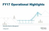 FY17 Operational Highlights - govTogetherBC...Reduced Peace Snow Pack 11 ... Most treaty system storage in Arrow and Kinbasket. Most storage in Revelstoke is never drafted . 17 Columbia