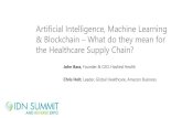 Artificial Intelligence, Machine Learning & Blockchain ......Apr 01, 2018  · Blockchain Enabler: IoT, AI, ML: Example: IoT / devices as trusted actors in the supply chain • Create
