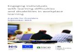 Engaging individuals with learning difficulties and ... · Engaging individuals with learning difficulties and disabilities in workplace ... disabled learners in mainstream learning